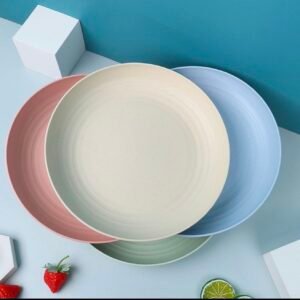 Set of 4 Round Dinner Plates – 25cm