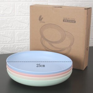Set of 4 Round Dinner Plates – 25cm
